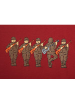 Asker Baskılı Kısa Kollu Kırmızı Erkek T-Shirt